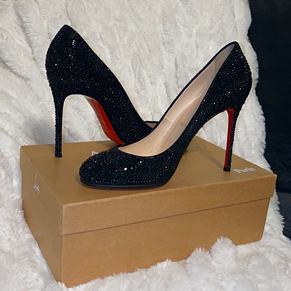 ❌ SOLD❌ Black Swarovski Crystal. Christian Louboutin Fifi Strass! - Picture 9 of 10